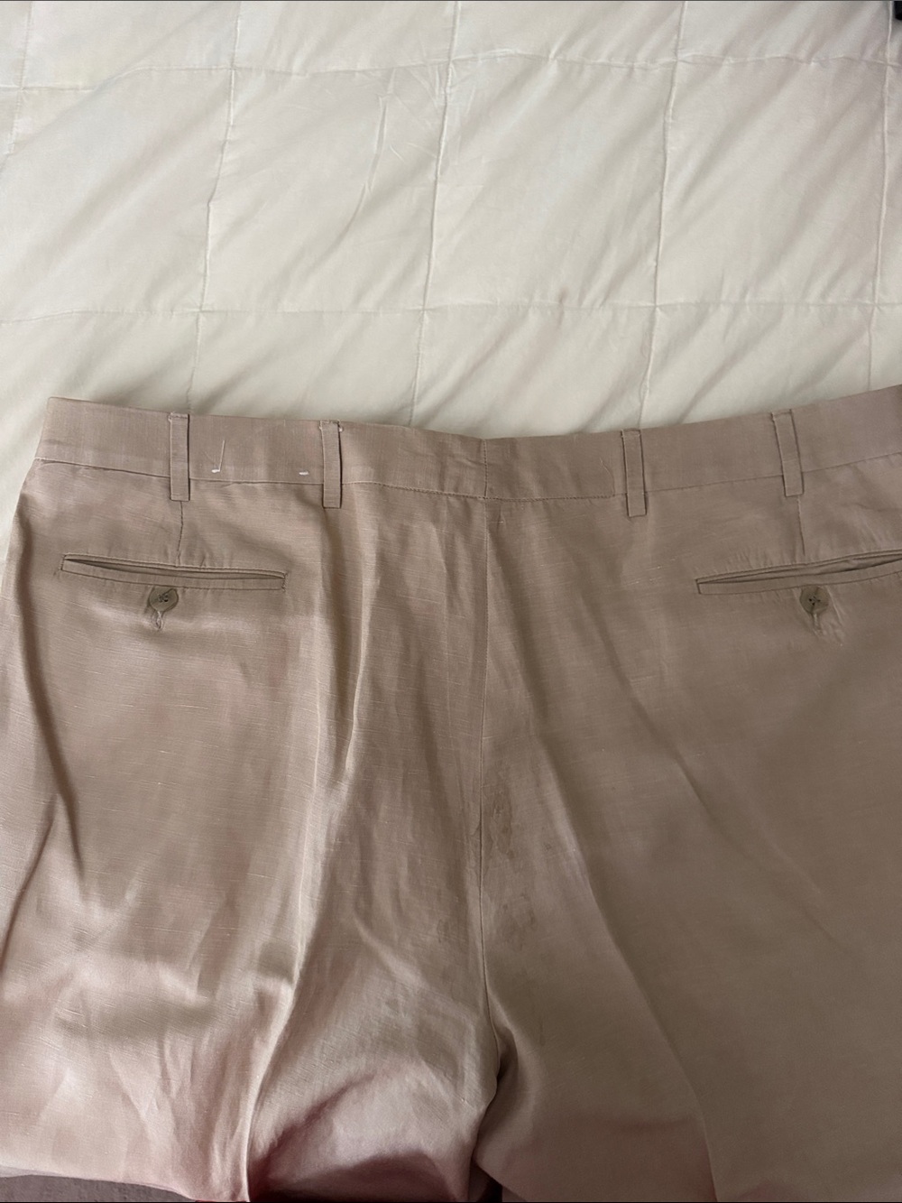 Men's Pleated Linen/Silk Dress Pants - Picture 3 of 6